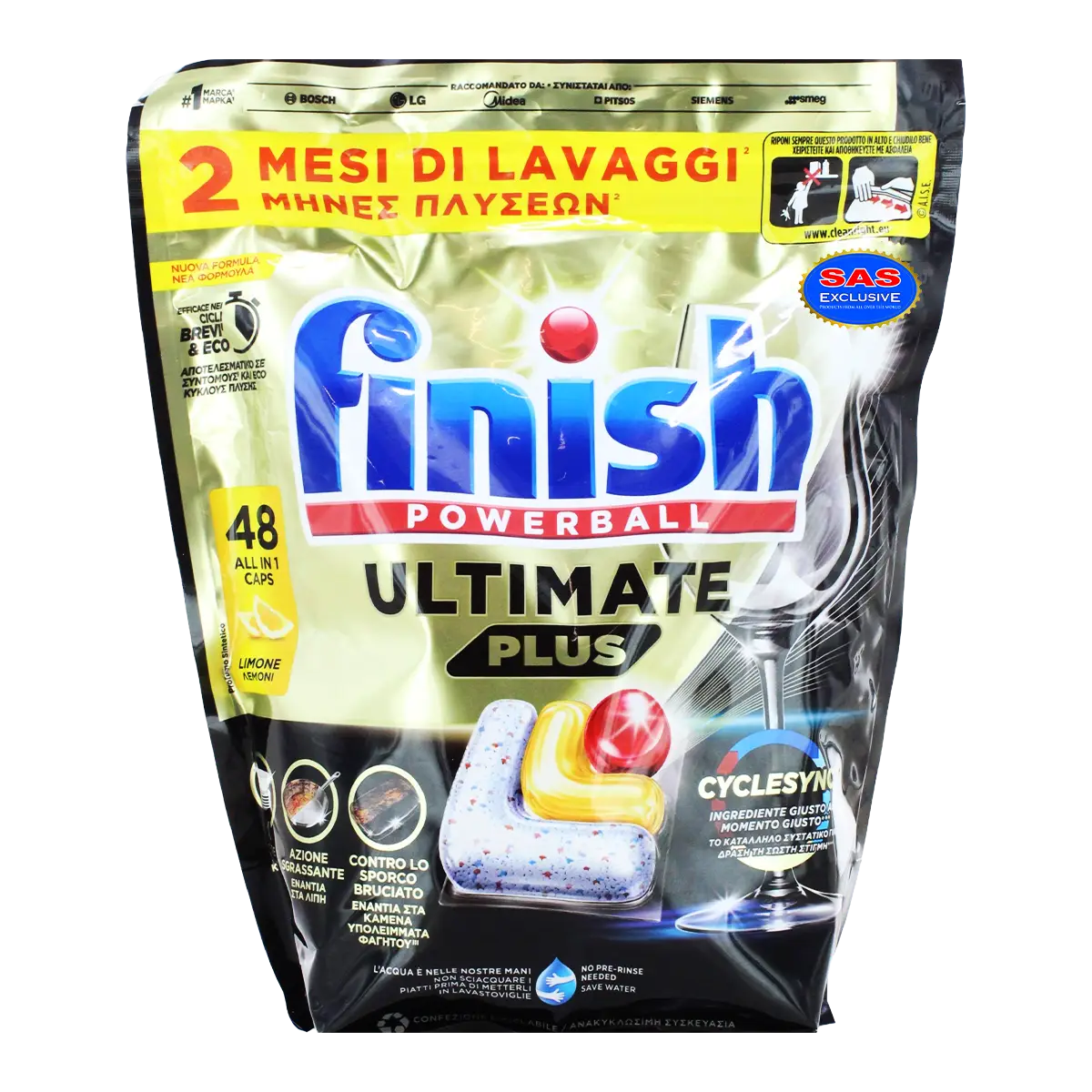 Capsules for dishwasher use "Calgonit Finish Powerball Ultimate Plus" 48 pcs
