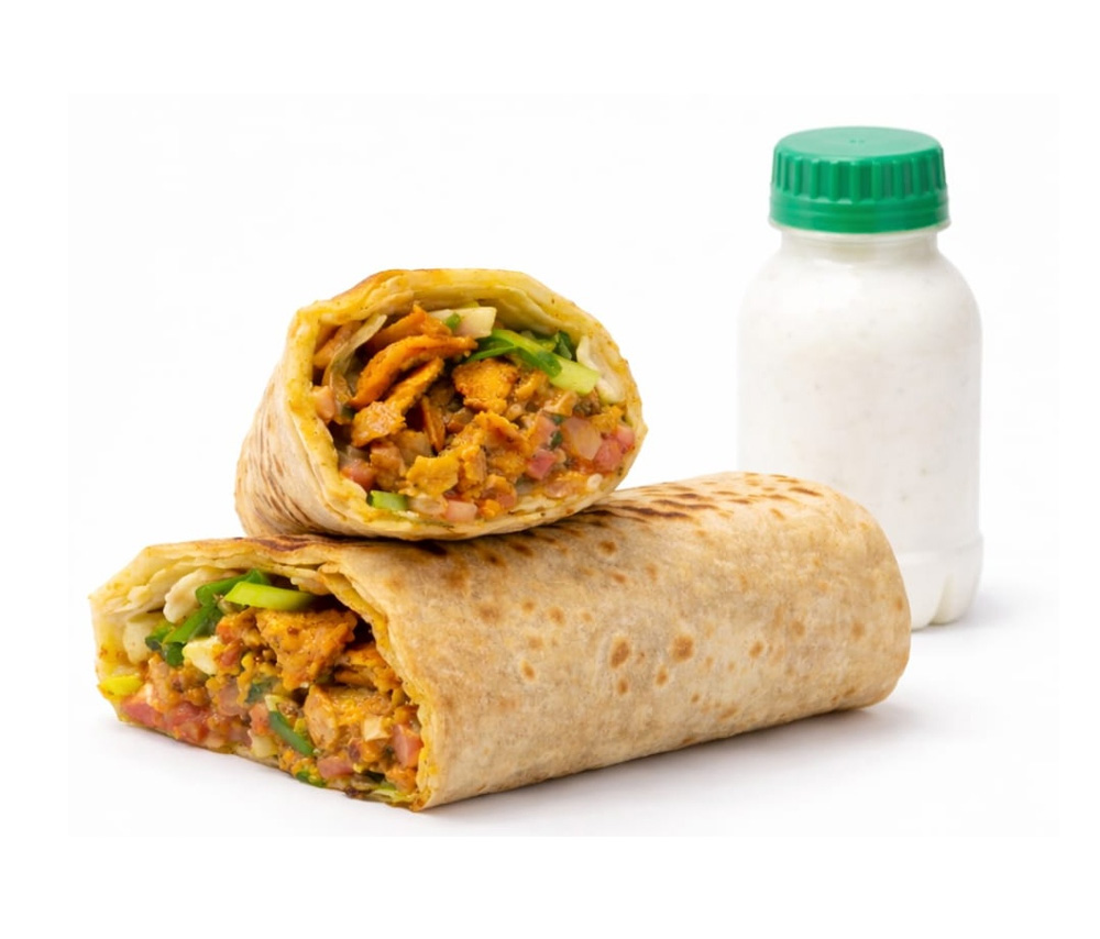 Հավի մեգա շաուրմա և թան