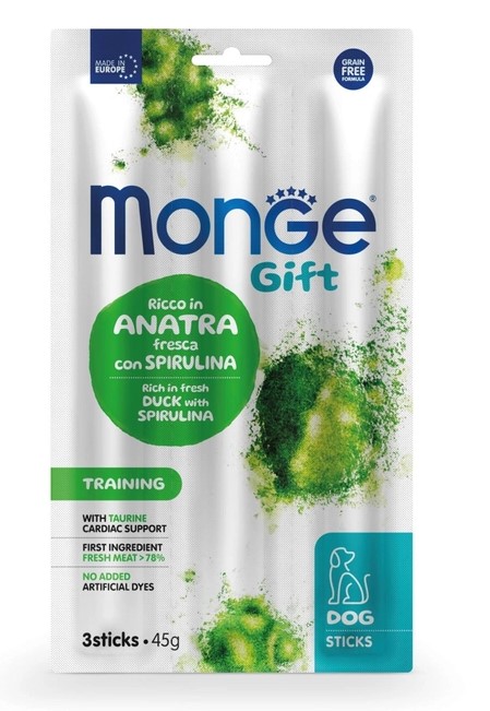 Monge Gift Treat sticks with duck and spirulina for dogs, 1 piece, 15 g
