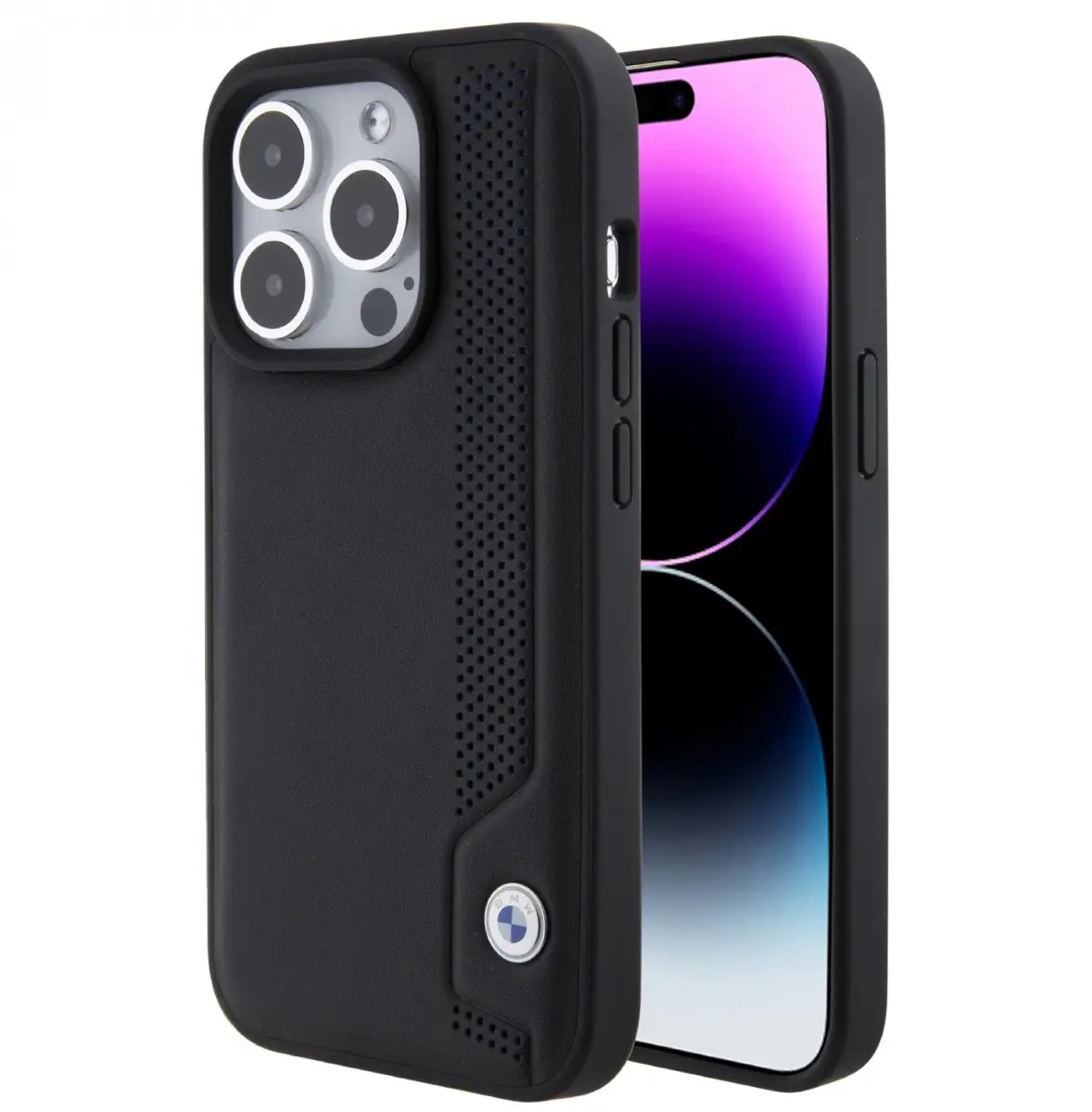 Պատյան iPhone 15 pro BMW Leather Sign Blue Dots