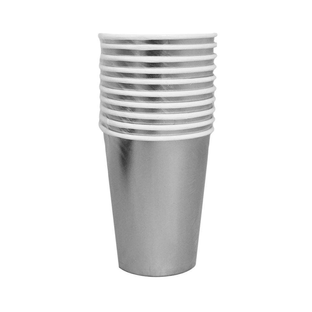 Silver paper cups 10pcs