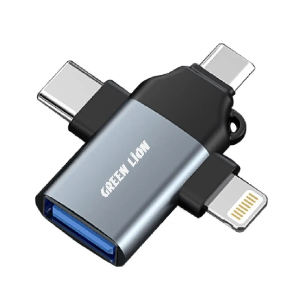 Փոխադրիչ Green Lion 3in1 OTG Lightning/Micro/Type-c Gray GN3IN1OTGGY