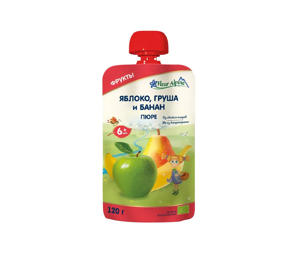 Խյուս "Խնձոր, բանան, տանձ" 6 ամսականից 120գ