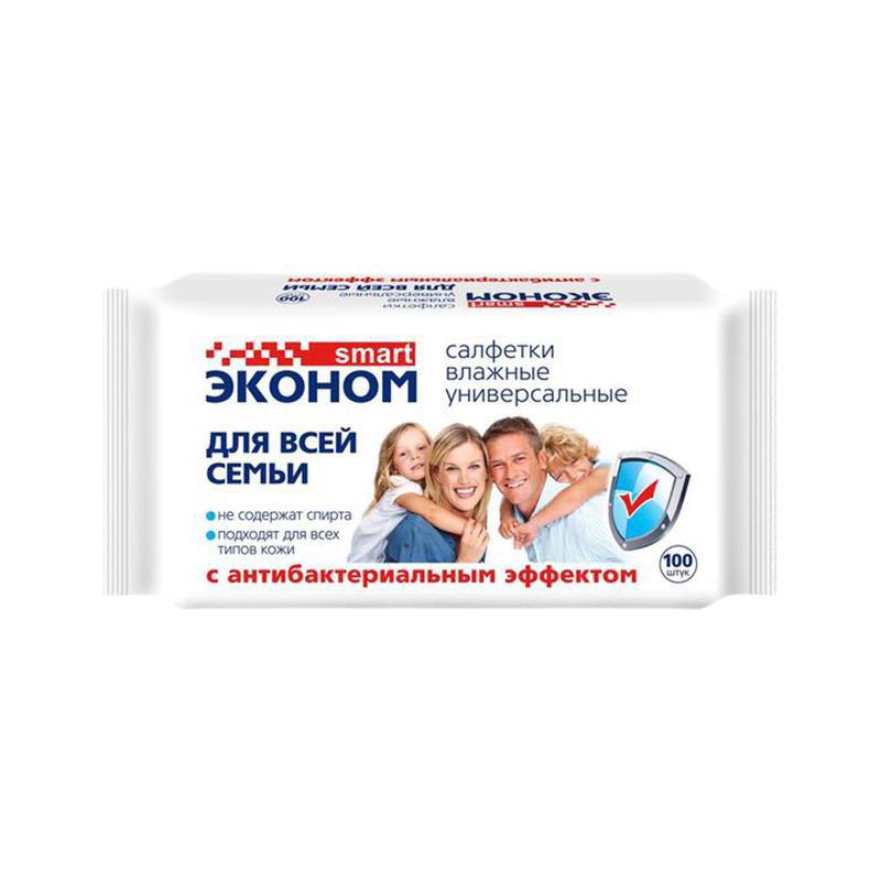 Салфетки влаж. Smart Эконом антиб. 100шт