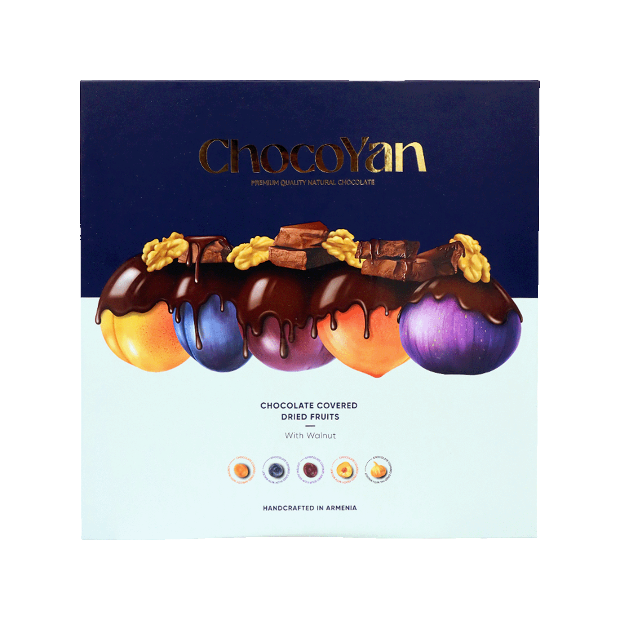 Chocolate box "Choco Yan" assorted dried fruits and walnut, glazed 550g