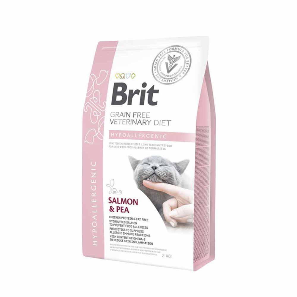 Brit Veterinary Diet հիպոալերգիկ կատուների համար՝ սաղմոնով, 2 կգ