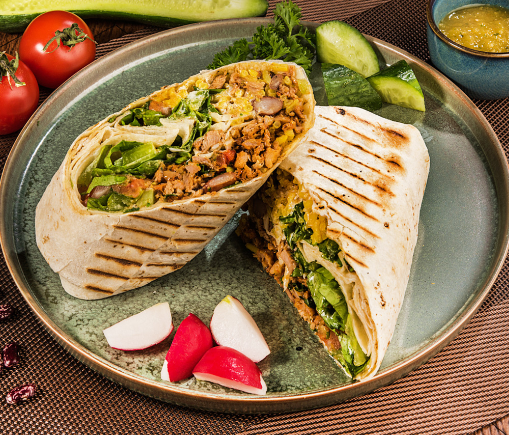 Բուրիտո բանջարեղենով Դոս Ամիգոս Հոթ Ուինգս