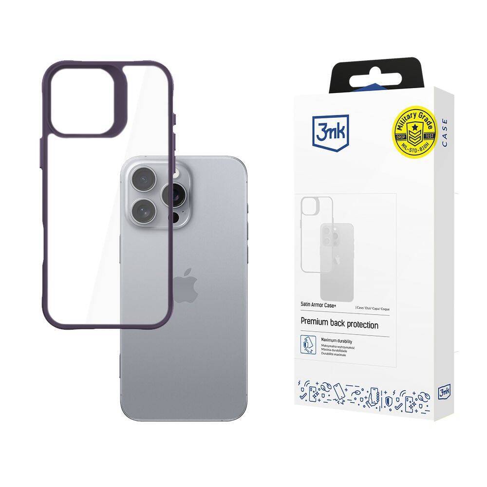 Apple iPhone 16 Pro - 3mk Satin Armor Case+ Purple - 2833