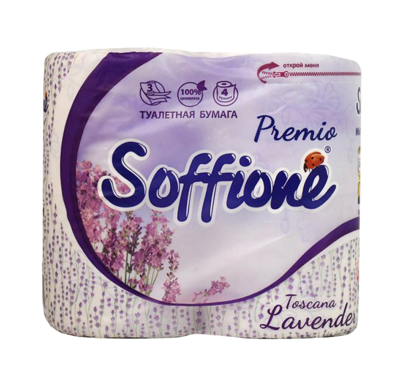 Toilet paper "Soffione Lavender" 4 pcs 	