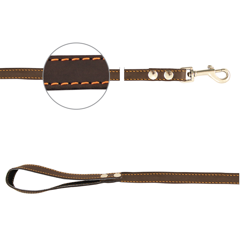 Gamma Поводок кожаный двойной, 16 x 1300 мм