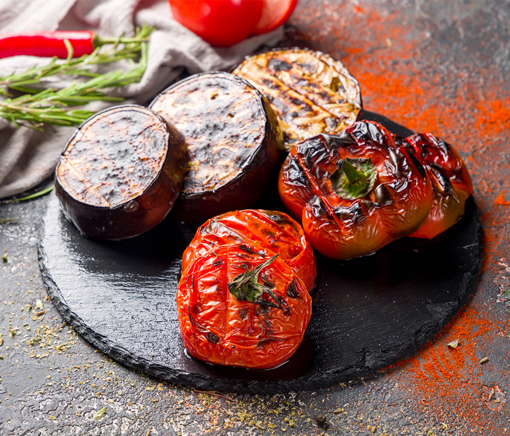 Chopped grilled vegetables