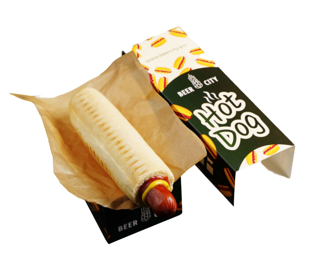 Pork hot dog in French bread
