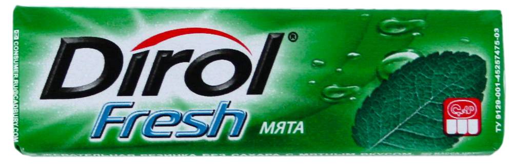 Жевательная резинка "Dirol Fresh" 13.6г Мята  