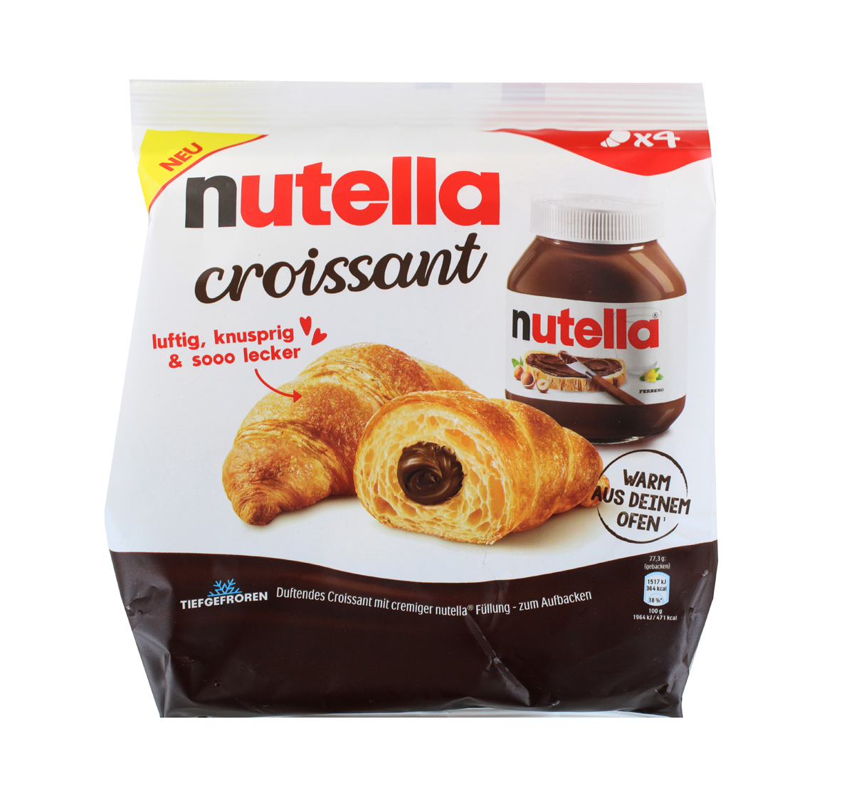 Круассан с шоколадной начинкой для приготовления в духовке "Nutella Croissant" 340г