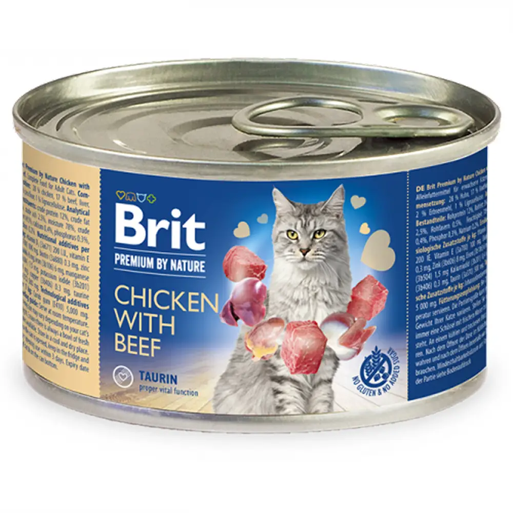 Brit կատվի պաշտետ / Brit cat meat pate Chicken with Beef 200g 