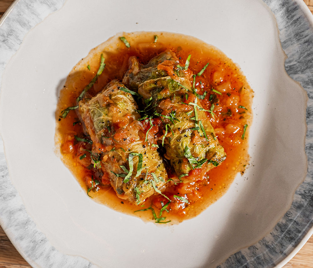 Stuffed cabbage rolls with turkey