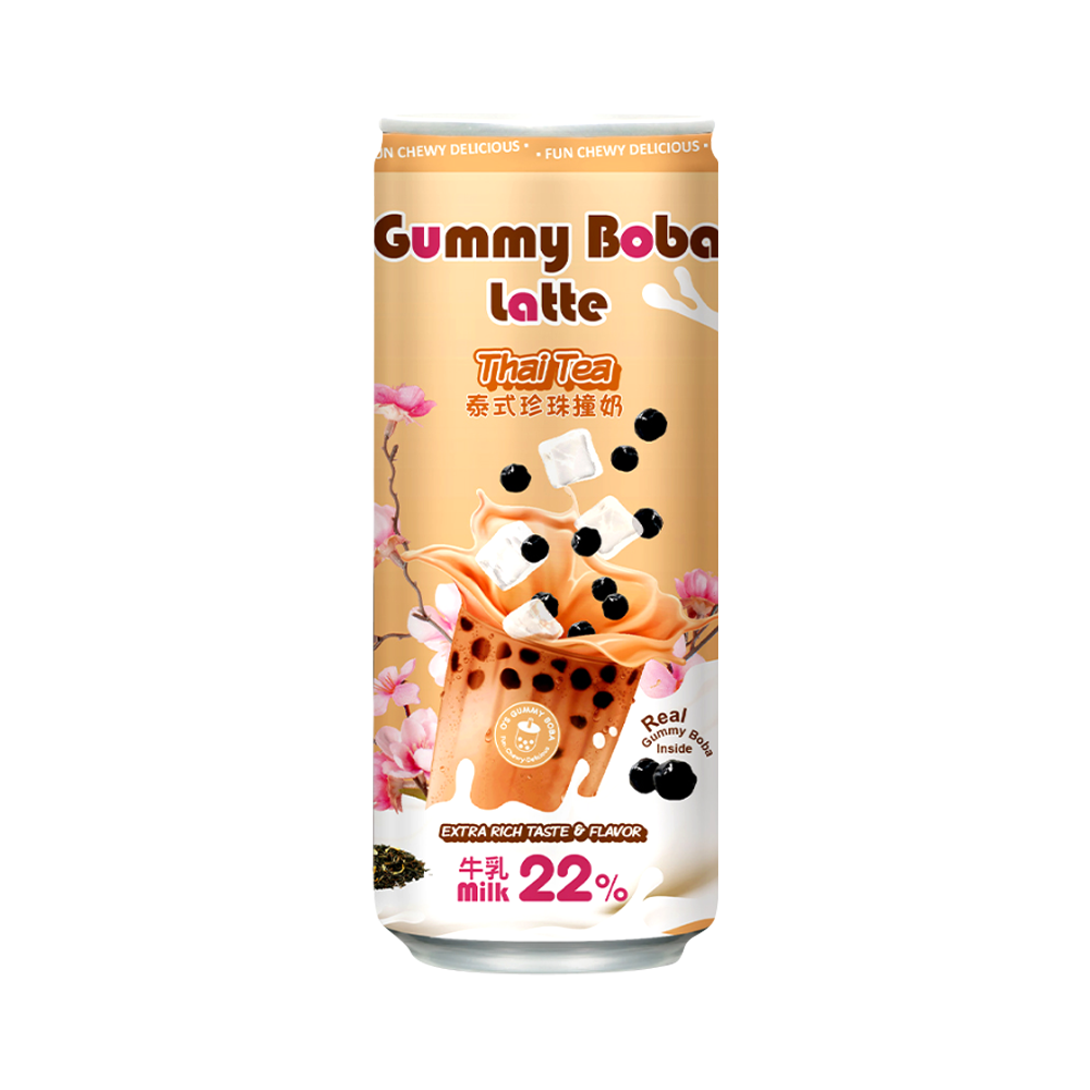 Iced latte "O's Bubble" gummy boba and thai tea (can) 470ml