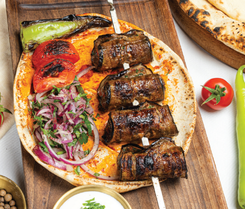 Eggplant rolls with veal