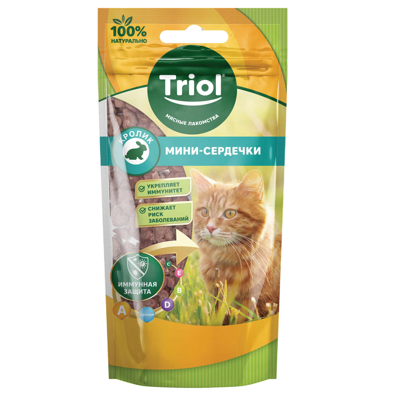 Triol Лакомство для кошек «Мини-сердечки из кролика», 40 г