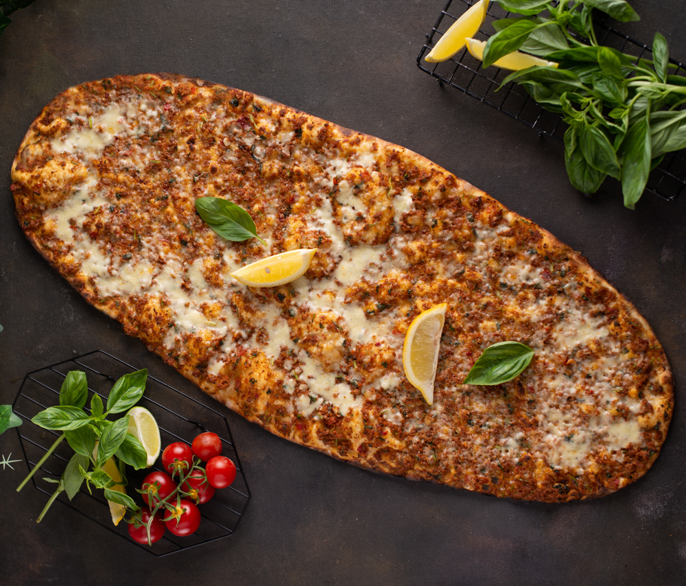 Ost lahmajo with angus meat and cheese