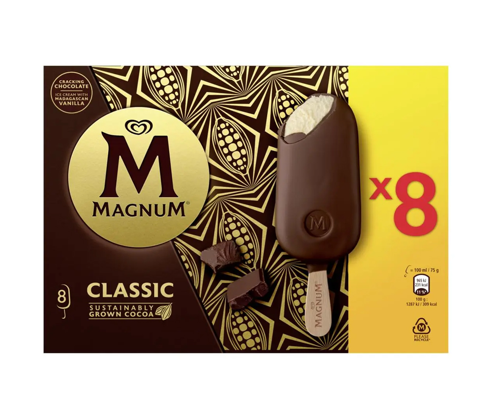 Carrefour Magnum Classic Ice Cream X8 600g