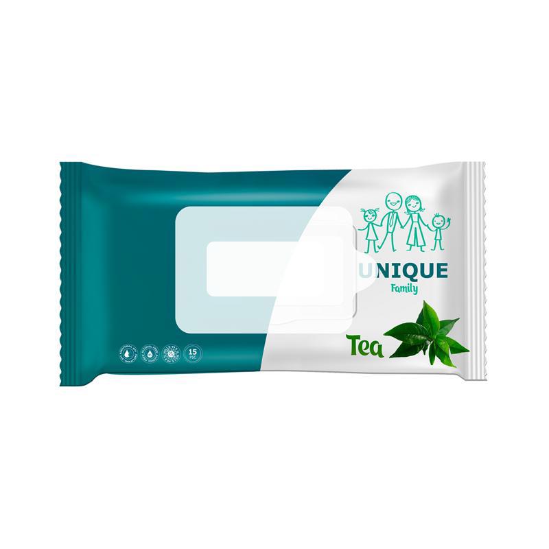 Салфетки влаж. Unique чай 15шт