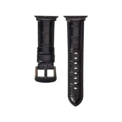 iWatch Watch Belt 42mm/44mm Viva Madrid Montre Crox Leather Strap (Black)