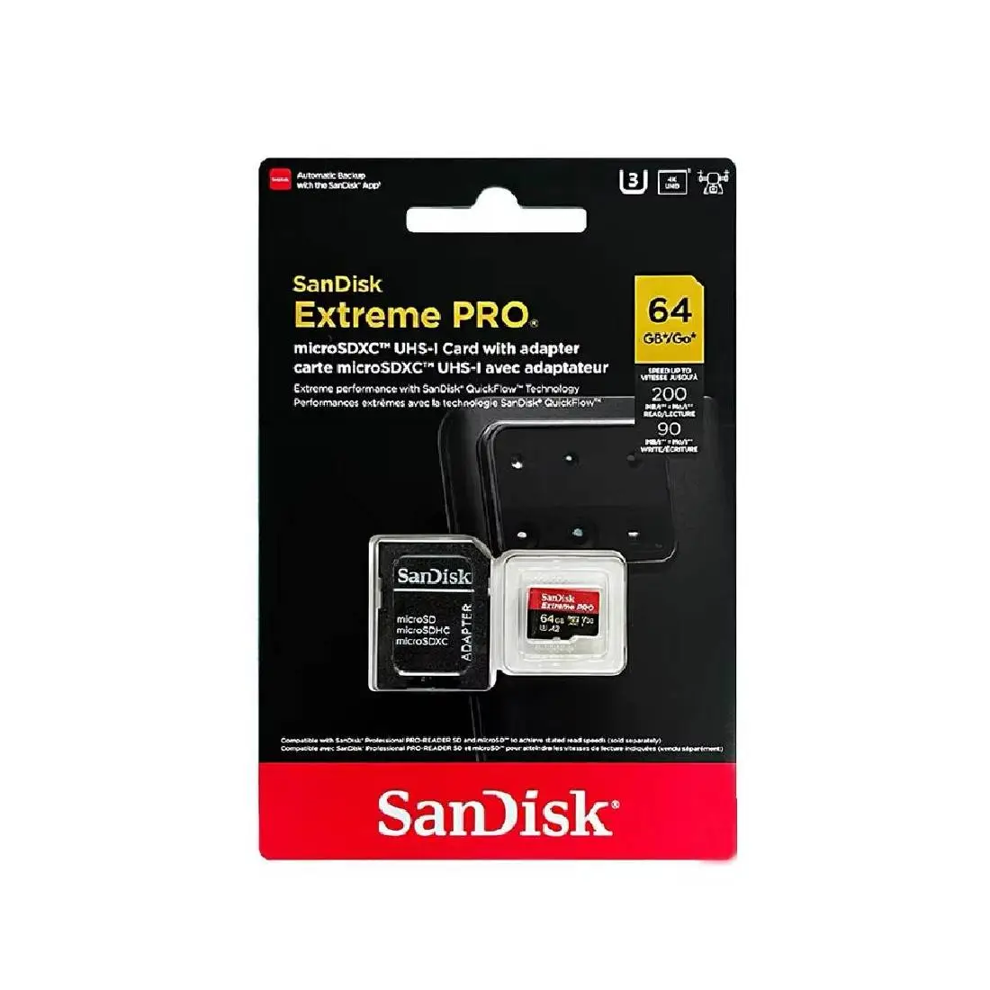 Հիշողության քարտ Sandisk Extreme Pro 64gb MicroSDXC UHS-I adapt. 200MB/S