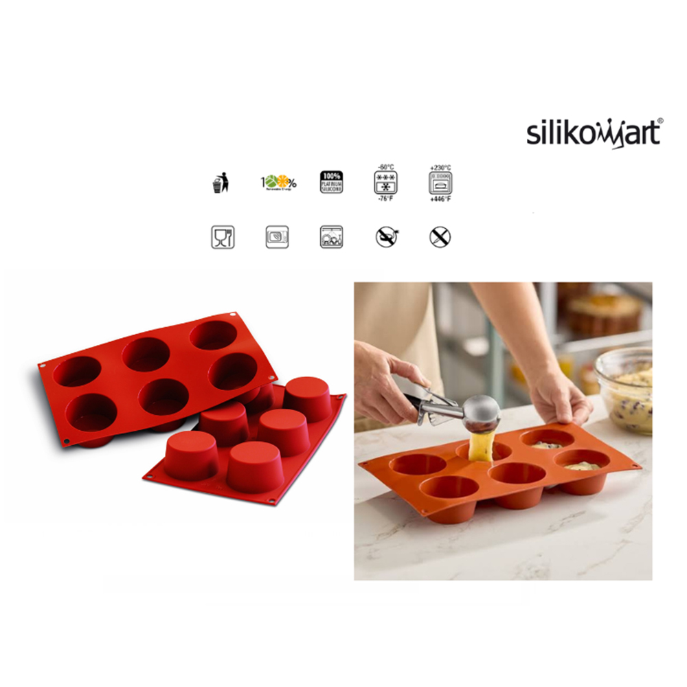 Սիլիկոնե կաղապար NR.6 Muffins Medio ø69մմ H 35մմ 