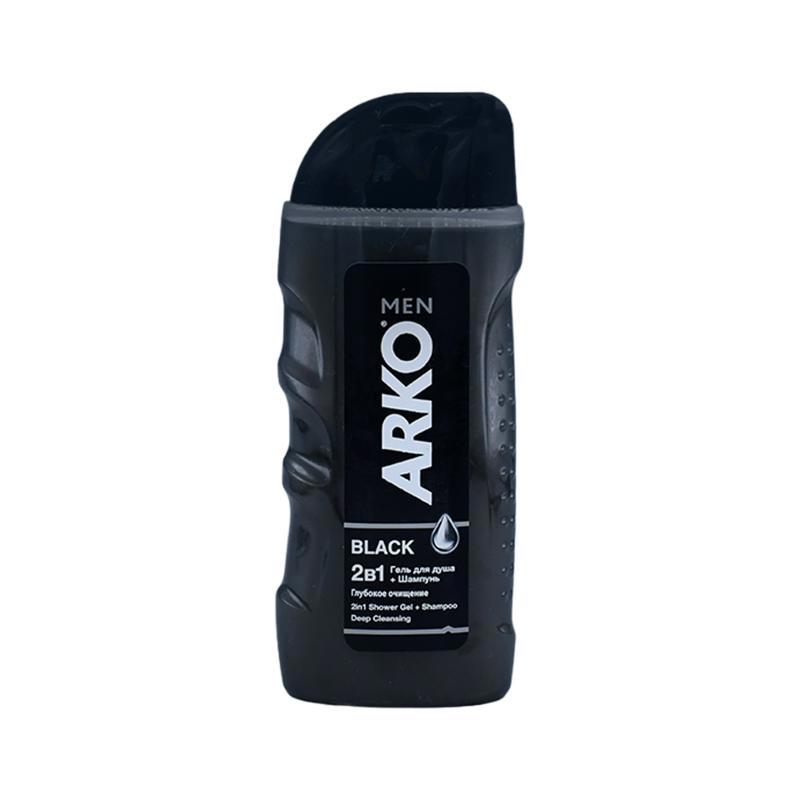Men's shower gel and shampoo "Arko" Black, deep cleansing 260ml