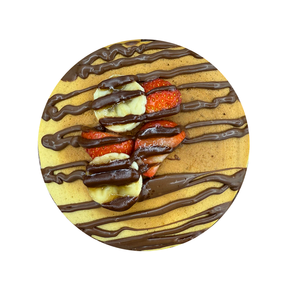 Pancake with strawberry and banana