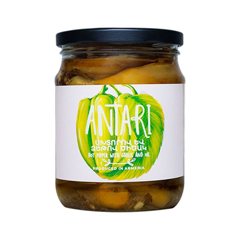 Marinated hot pepper "Antari" in oil and garlic 500g