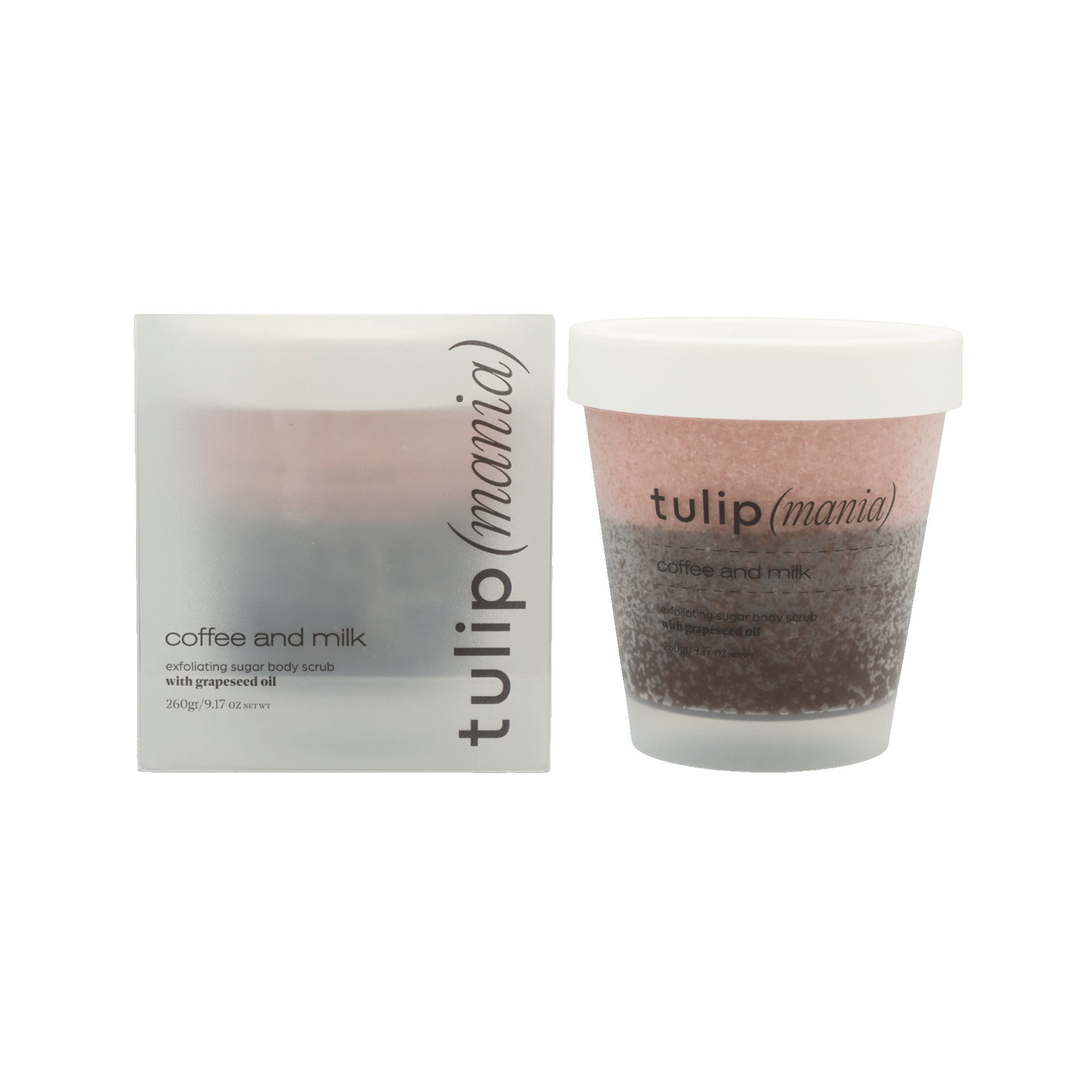 Body sugar scrub "Tulip mania" coffee and milk 260g