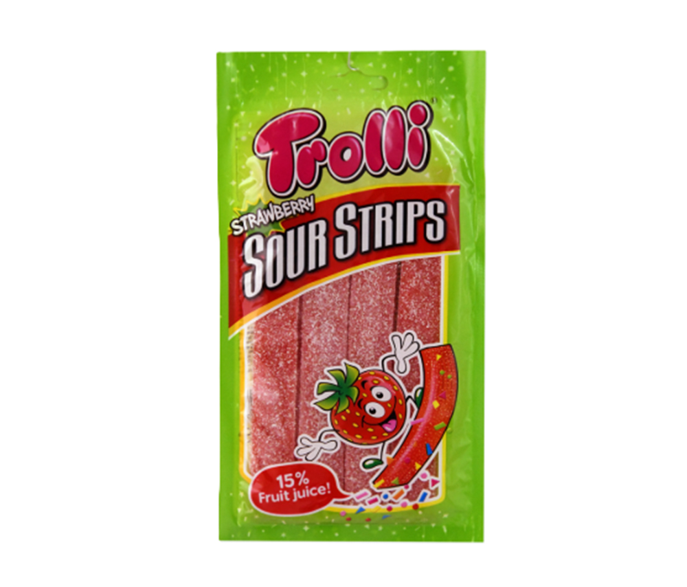 Տրոլլի Ծամվող մարմելադ թթու ժապավեններ, ելակ 85գր