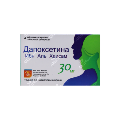 Дапоксетин таб п/о  30мг x 4