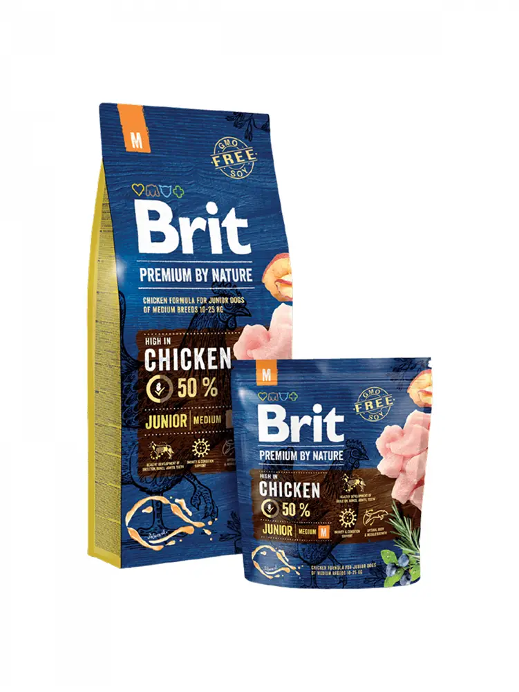 Brit միջին ցեղ․ ձագերի / Brit Premium By Nature, Medium junior 1կգ