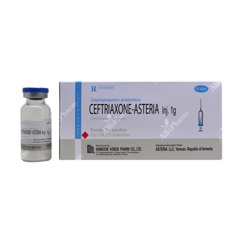 Ceftriaxon-Asteria 1g intramuscularlywith solvent x1
