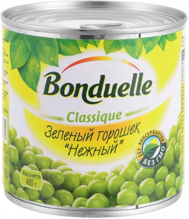 Зеленый горох "Bonduelle Delicate" 400г 
