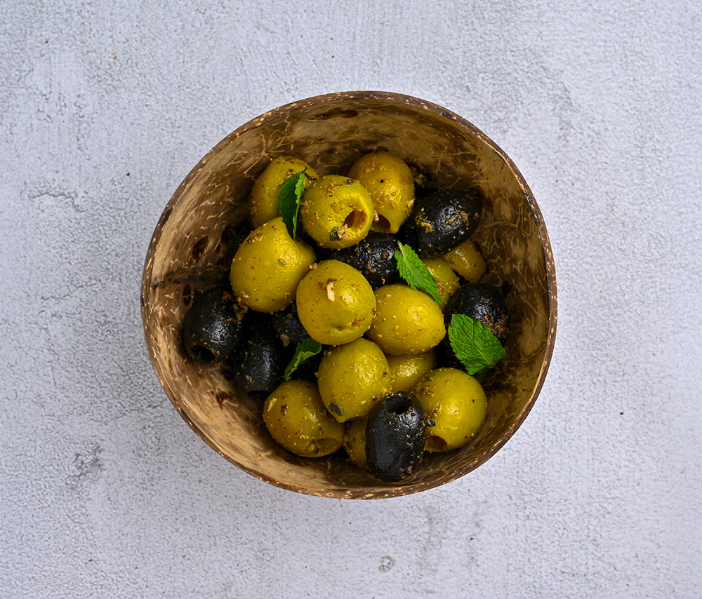 Marinated olives