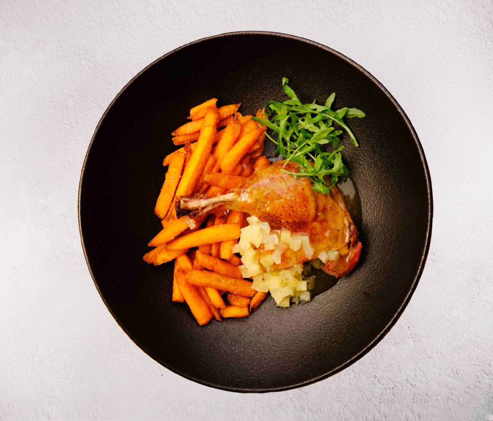 Duck confit with sweet potato