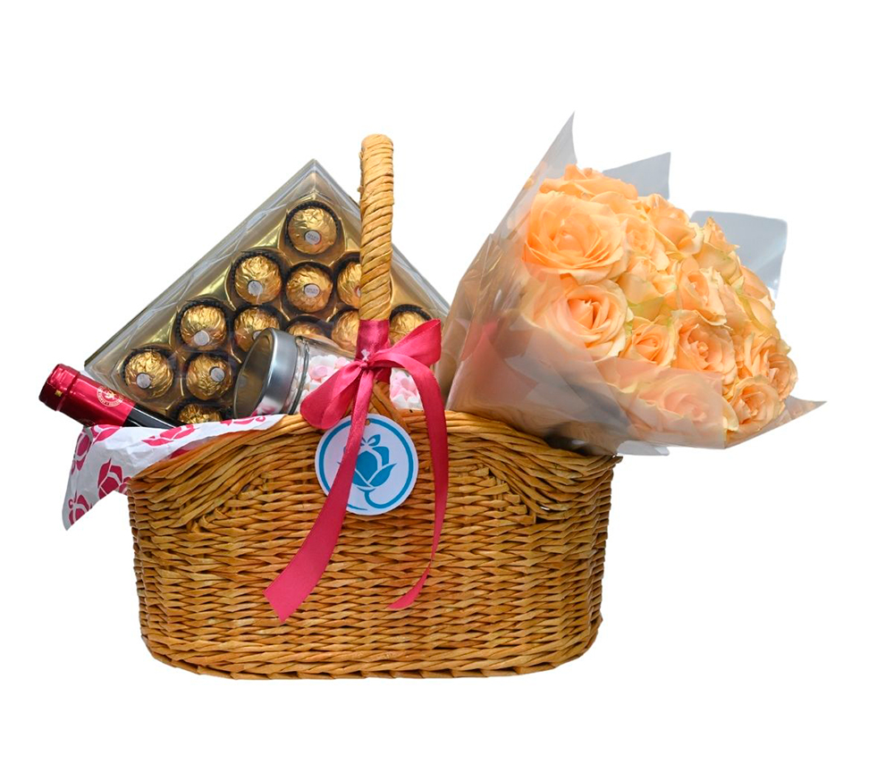 Պիկնիկ զամբյուղ ծաղիկներով