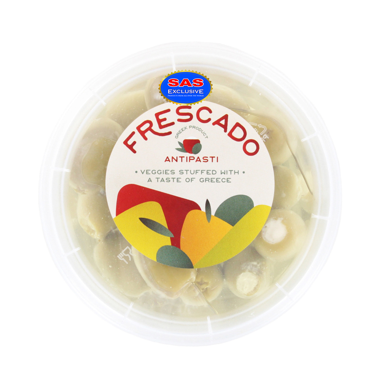 Оливки зеленые "Frescado" фаршированные сыром в масле 250г