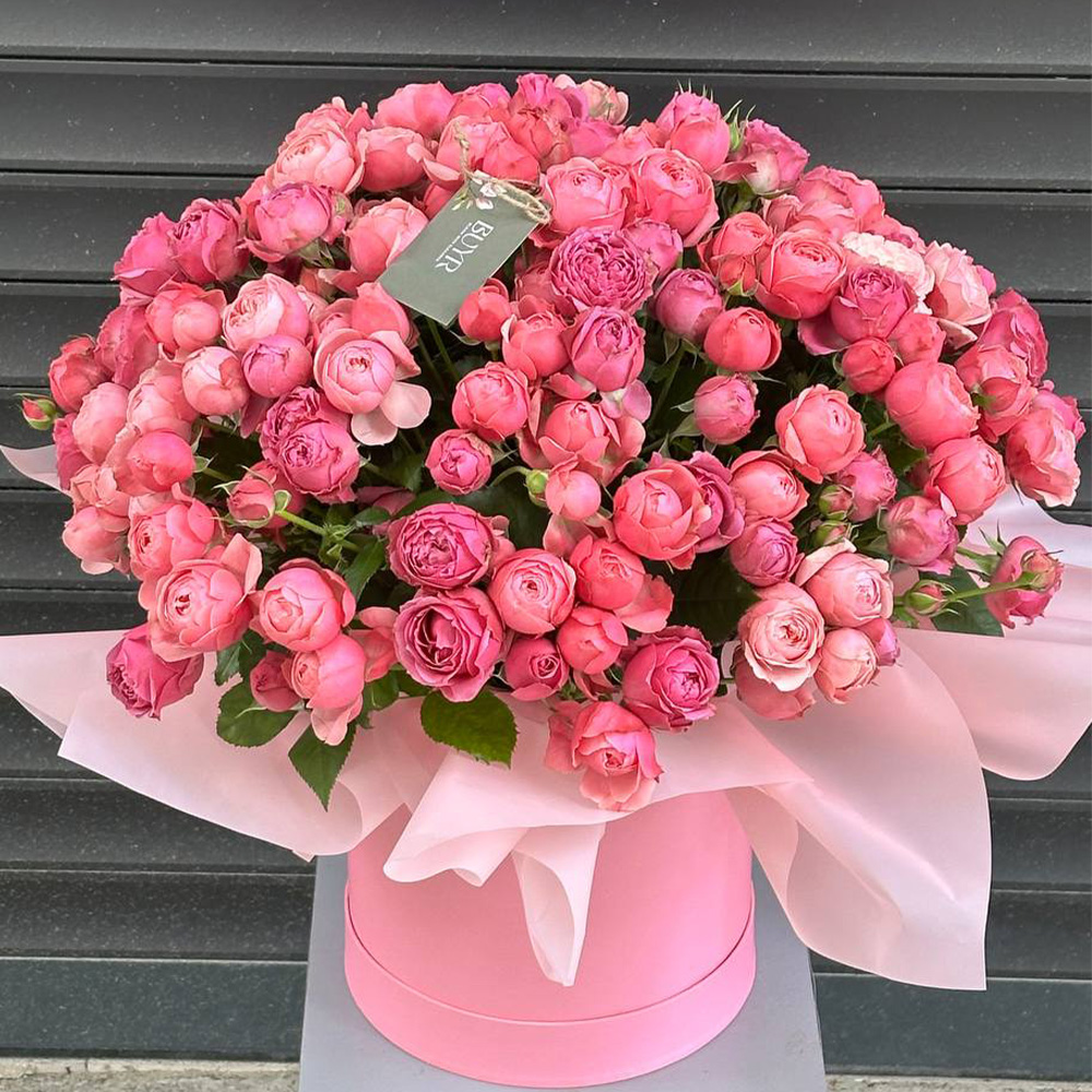 Peony roses in a box