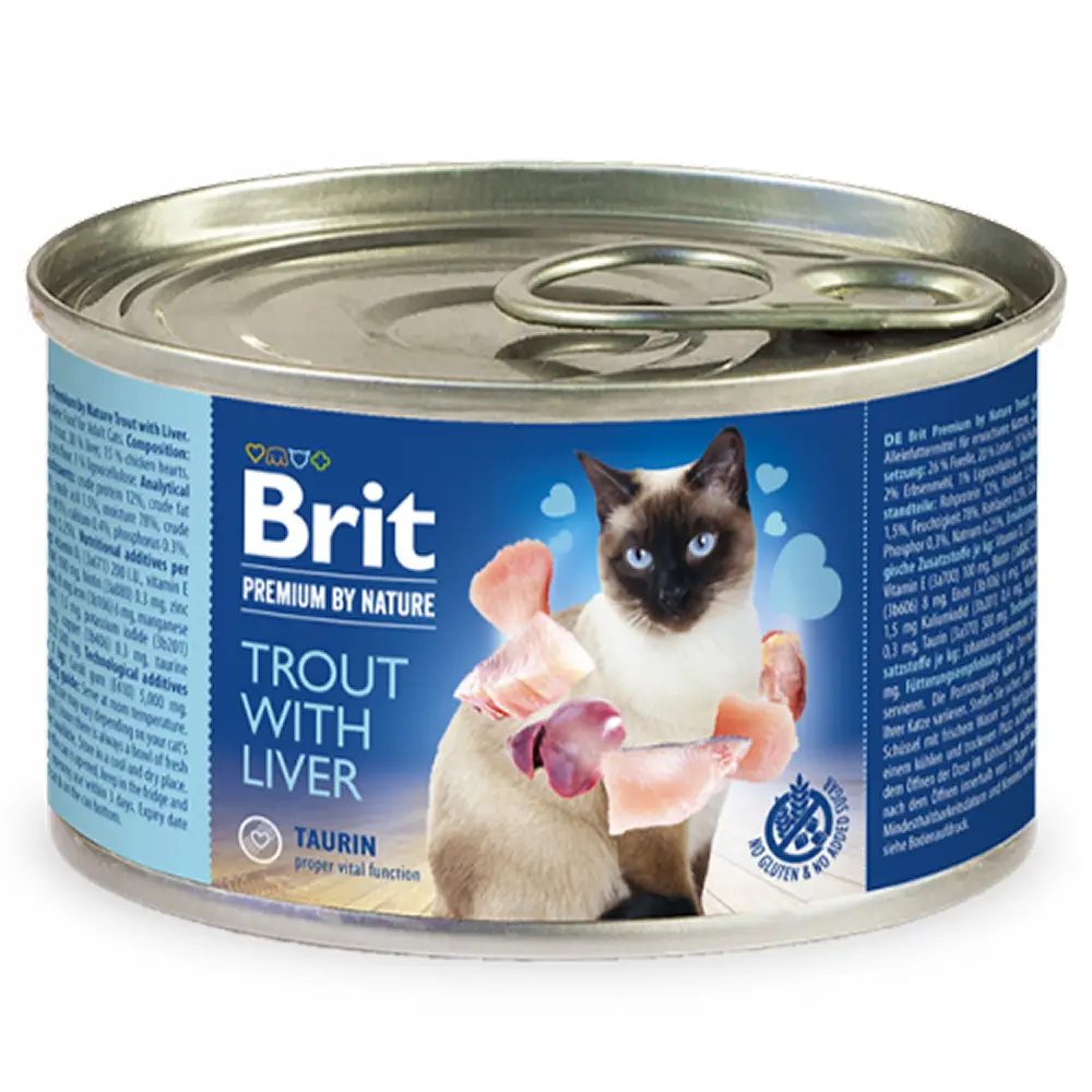 Brit կատվի պաշտետ / Brit cat meat pate Trout with Liver 200g 
