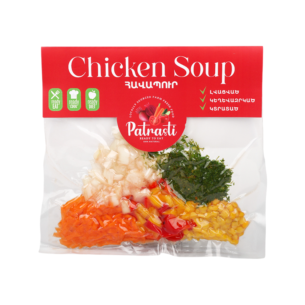 Կտրտած բանջարեղեն «Պատրաստի» հավապուր 355գր