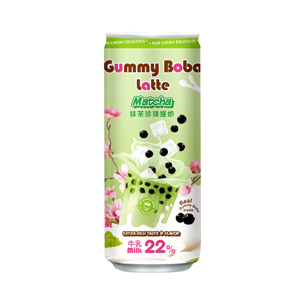 Iced latte "O's Bubble" gummy boba and matcha (can) 470ml